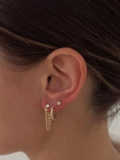 14K DIAMOND AND CHAIN EARRINGS -Alv Jewels Tezza 1692