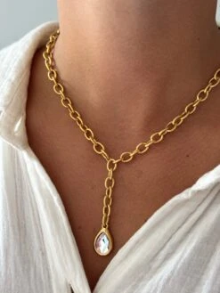 PEAR LARIAT NECKLACE