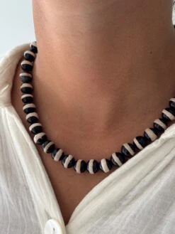 NOIR & CASHMERE STRIPED NECKLACE