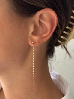 14K SPARKLE DROP EARRINGS