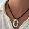 STONE ON CORD NECKLACE