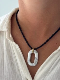 STONE ON CORD NECKLACE
