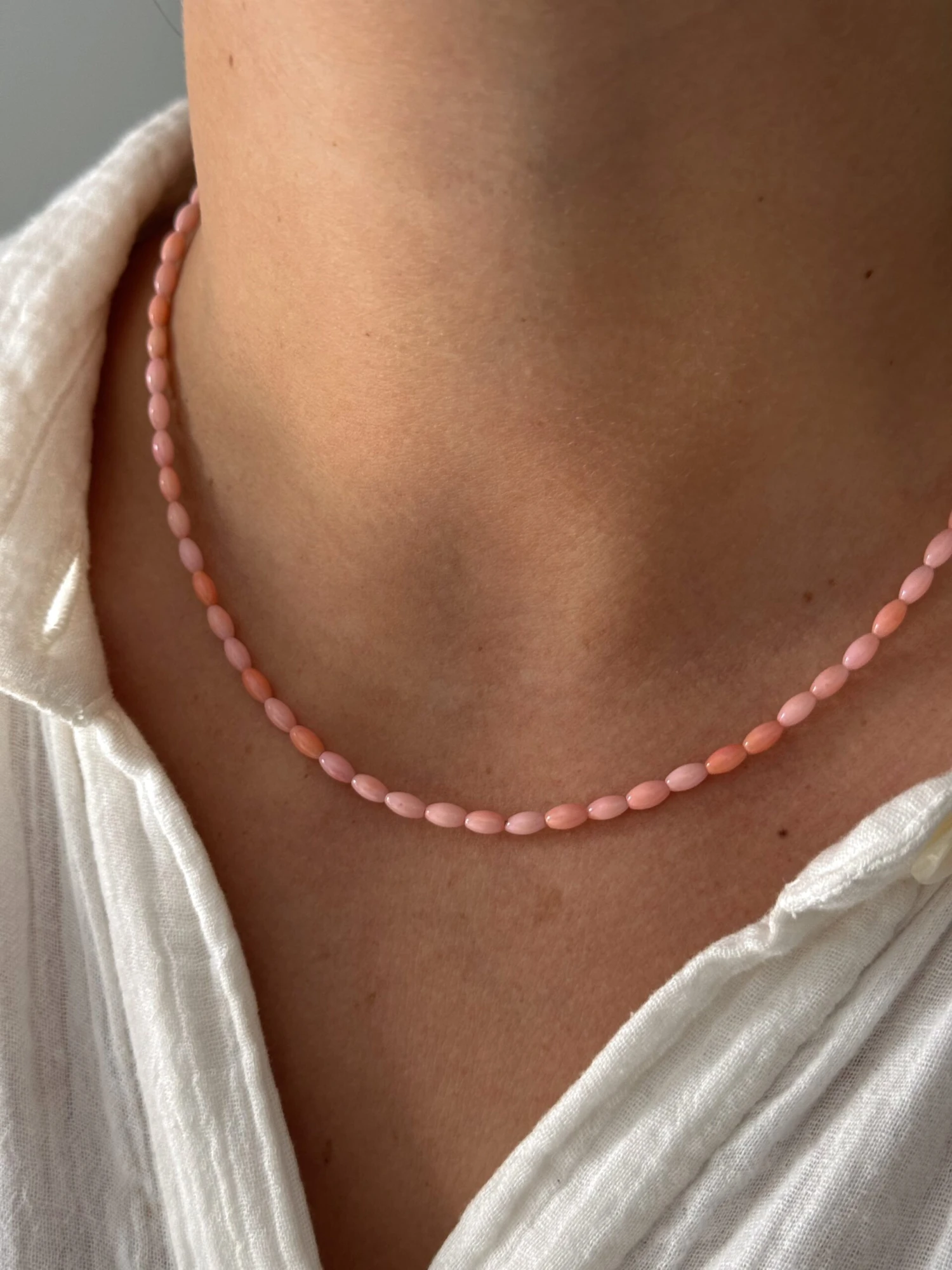 CORAL BEADED NECKLACE 1 CORAL BEADED NECKLACE