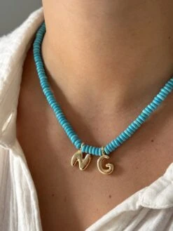 GEMSTONE INITIAL NECKLACE -Alv Jewels Tezza 71623