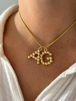 DOTTED INITIAL NECKLACE -Alv Jewels Tezza 78762