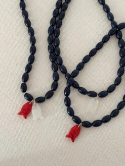 RED & QUARTZ FISH NECKLACE -Alv Jewels Tezza 8002