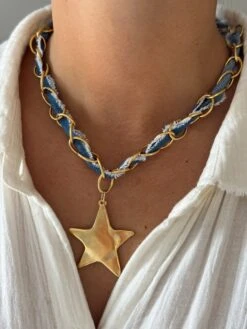 DENIM STAR NECKLACE