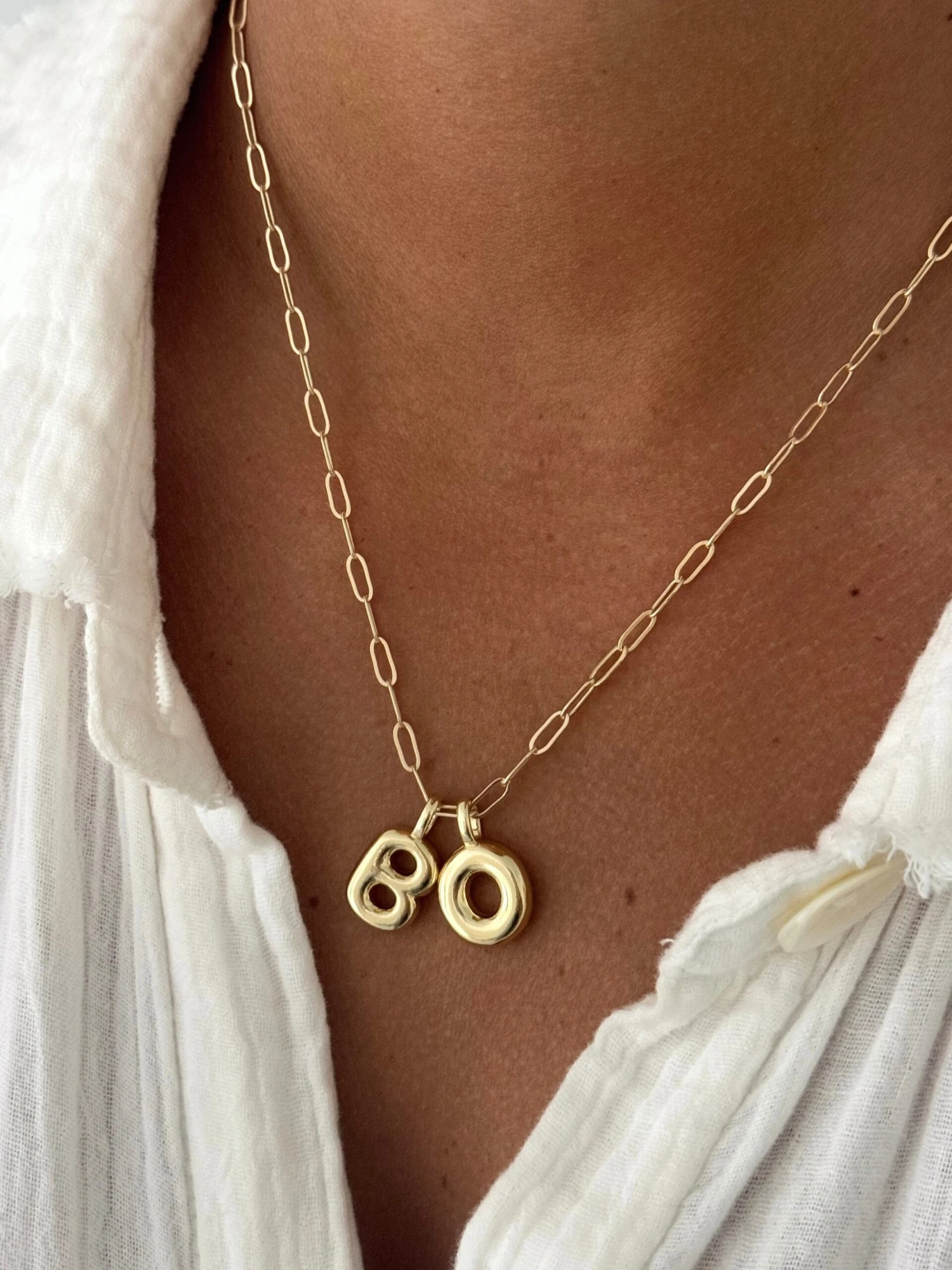 BUBBLE LETTER NECKLACE 1 BUBBLE LETTER NECKLACE